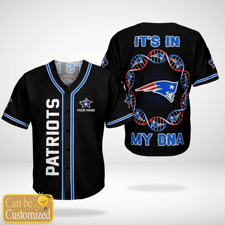 New England Patriots My Its In Dna Custom Name Baseball Jersey Shirt New England Patriots My Its In Dna Custom Name Baseball Jersey Shirt