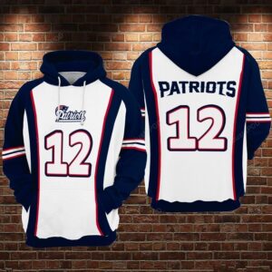 New England Patriots Nfl Football Blue White 3d Hoodie For Men For Women New England Patriots All Over Printed Hoodie. New England Patriots 3d Shirt - c1a24bf3c9cd