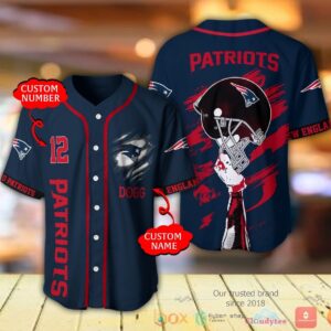 New England Patriots Nfl Personalized Baseball Jersey Shirt