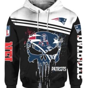 New England Patriots Nfl Skull Pullover And Zippered Hoodies Custom 3d Graphic Printed 3d Hoodie All Over Print Hoodie For Men For Women - 11b946d09afa