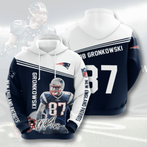 New England Patriots Rob Gronkowski 87 3D Hoodie - cf675b66cd51