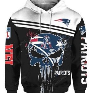 New England Patriots Skull Pullover And Zippered Hoodies Custom 3d Graphic Printed 3d Hoodie All Over Print Hoodie For Men For Women - ad92502e08da