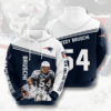 New England Patriots Tedy Bruschi 54 3D Hoodie - 1eb1e194029c