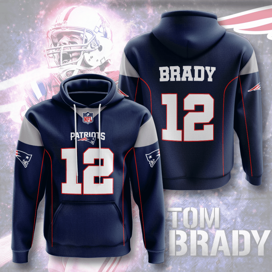 New England Patriots Tom Brady 12 3D Hoodie - e0166dc22e01 New England Patriots Tom Brady 12 3D Hoodie - e0166dc22e01