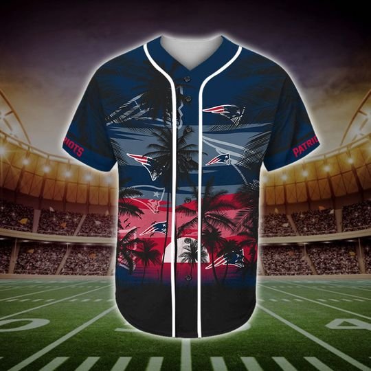 New England Patriots Tropical Baseball Jersey New England Patriots Tropical Baseball Jersey