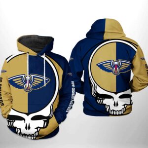 New Orleans Pelicans NBA Grateful Dead 3D Printed Hoodie/Zipper Hoodie - 94c538721749