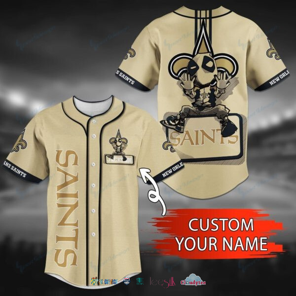 New Orleans Saints Deadpool Personalized Baseball Jersey Shirt New Orleans Saints Deadpool Personalized Baseball Jersey Shirt