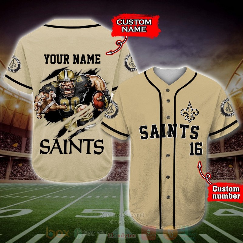 New Orleans Saints Nfl Personalized Baseball Jersey New Orleans Saints Nfl Personalized Baseball Jersey