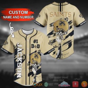 New Orleans Saints Nfl Personalized Black Baseball Jersey Shirt