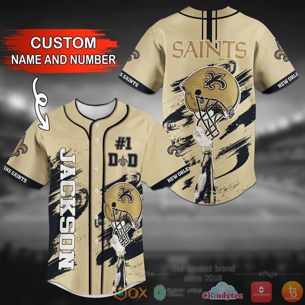 New Orleans Saints Nfl Personalized Black Baseball Jersey Shirt New Orleans Saints Nfl Personalized Black Baseball Jersey Shirt
