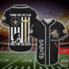 New Orleans Saints Stand For The Flag Kneel For The Cross Baseball Jersey Shirt