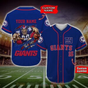 New York Giants Nfl Personalized Baseball Jersey