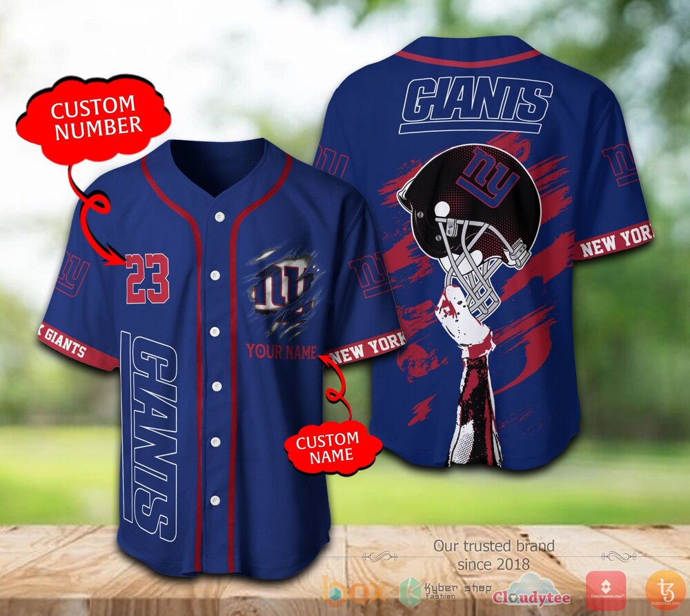 New York Giants Nfl Personalized Baseball Jersey Shirt New York Giants Nfl Personalized Baseball Jersey Shirt