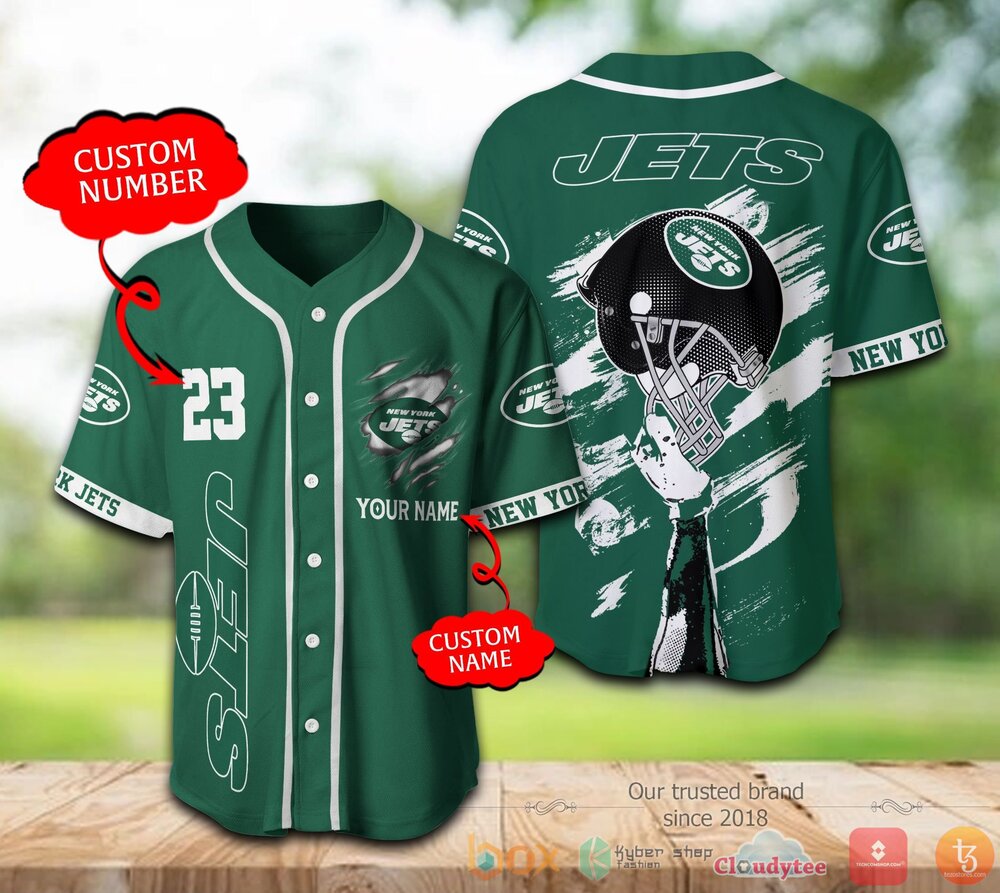 New York Jets Nfl Personalized Baseball Jersey Shirt New York Jets Nfl Personalized Baseball Jersey Shirt