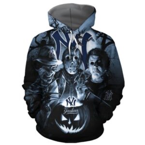 New York Yankees Halloween Horror Night Pullover And Zippered Hoodies Custom 3D Graphic Printed 3D Hoodie All Over Print Hoodie Sweatshirt For Fans Men Women - 84641495f093