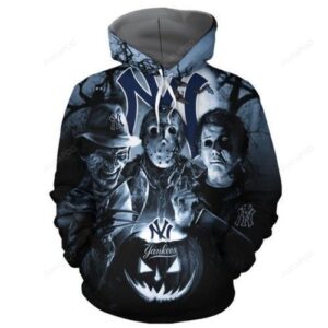 New York Yankees Halloween Horror Night Pullover And Zippered Hoodies Custom 3d Graphic Printed 3d Hoodie All Over Print Hoodie For Men For Women - daf365fae1ba