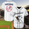 New York Yankees Snoopy Custom Name Baseball Jersey