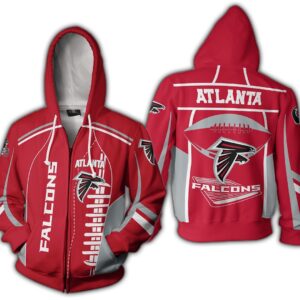 Nfl Atlanta Falcons Zippered Hoodie Limited Edition Zip Up 3D Hoodie - f1bac43bb374