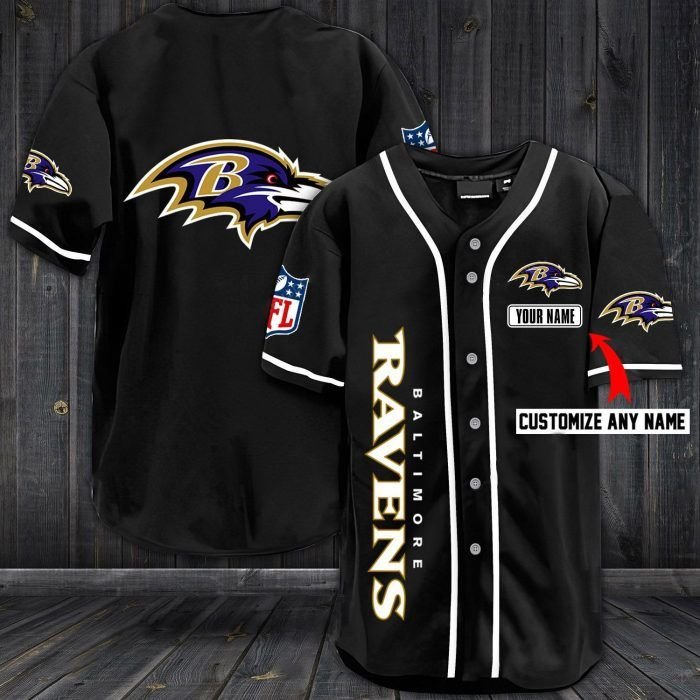 Nfl Baltimore Ravens Custom Name Baseball Jersey Shirt Nfl Baltimore Ravens Custom Name Baseball Jersey Shirt