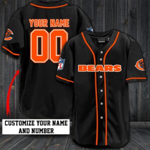 Nfl Chicago Bears Custom Name And Number Baseball Jersey Shirt