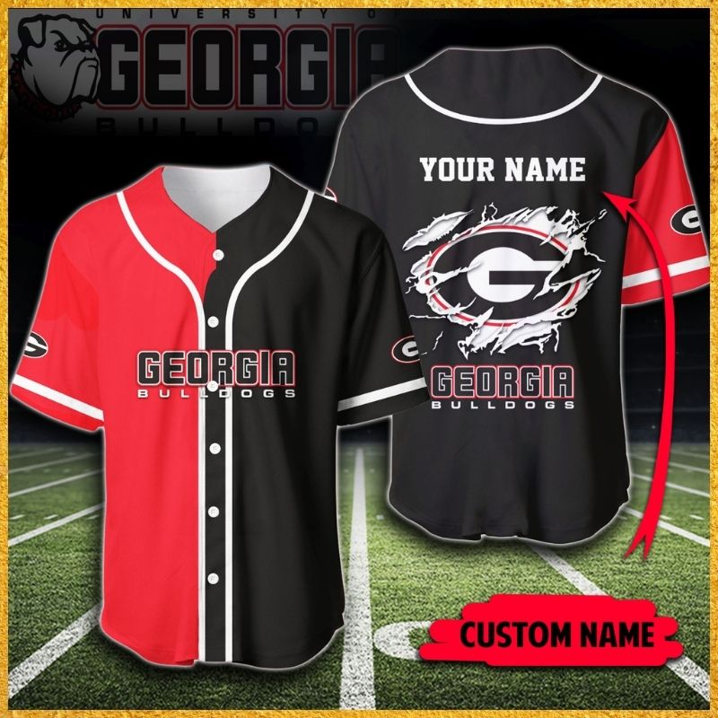 Nfl Georgia Bulldogs Baseball Custom Personalized Name Baseball Jersey Nfl Georgia Bulldogs Baseball Custom Personalized Name Baseball Jersey