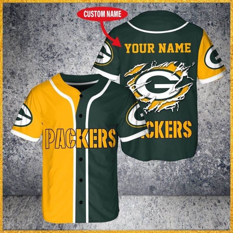 Nfl Green Bay Packers Custom Personalized Name Baseball Jersey Nfl Green Bay Packers Custom Personalized Name Baseball Jersey