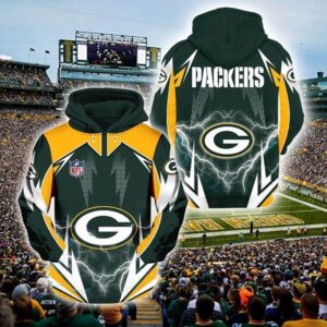 Nfl Green Bay Packers Lightning 3D Printed Hoodie/Zipper Hoodie - 9330d11c0448