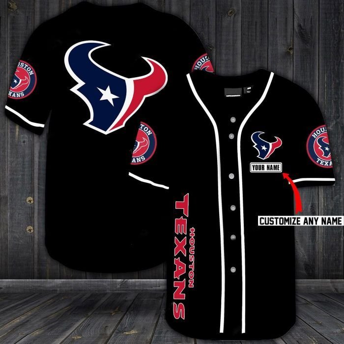 Nfl Houston Texans Custom Name Baseball Jersey Shirt Nfl Houston Texans Custom Name Baseball Jersey Shirt