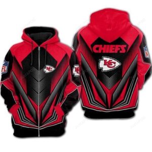 Nfl Kansas City Chiefs Zippered Hoodie For Fan Newest Design Zip Up 3D Hoodie - 24eadbe78574