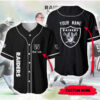 Nfl Las Vegas Raiders Custom Name Baseball Jersey