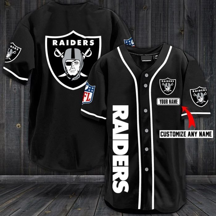 Nfl Las Vegas Raiders Custom Name Baseball Jersey Shirt Nfl Las Vegas Raiders Custom Name Baseball Jersey Shirt