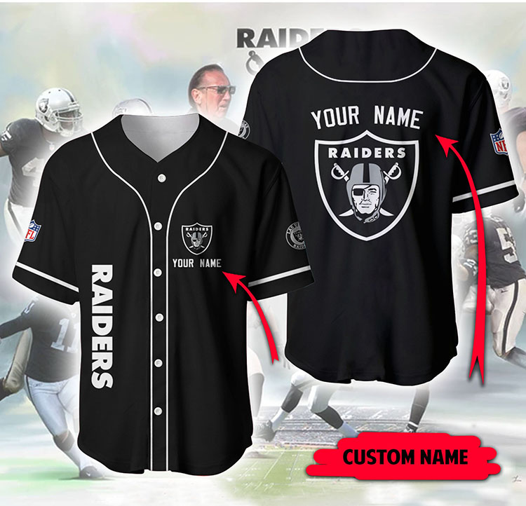 Nfl Las Vegas Raiders Custom Name Baseball Jersey Nfl Las Vegas Raiders Custom Name Baseball Jersey