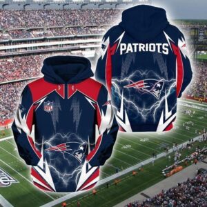 Nfl New England Patriots Lightning Pullover And Zippered Hoodies Custom 3D Graphic Printed 3D Hoodie All Over Print Hoodie For Men For Women - 0941df96e979