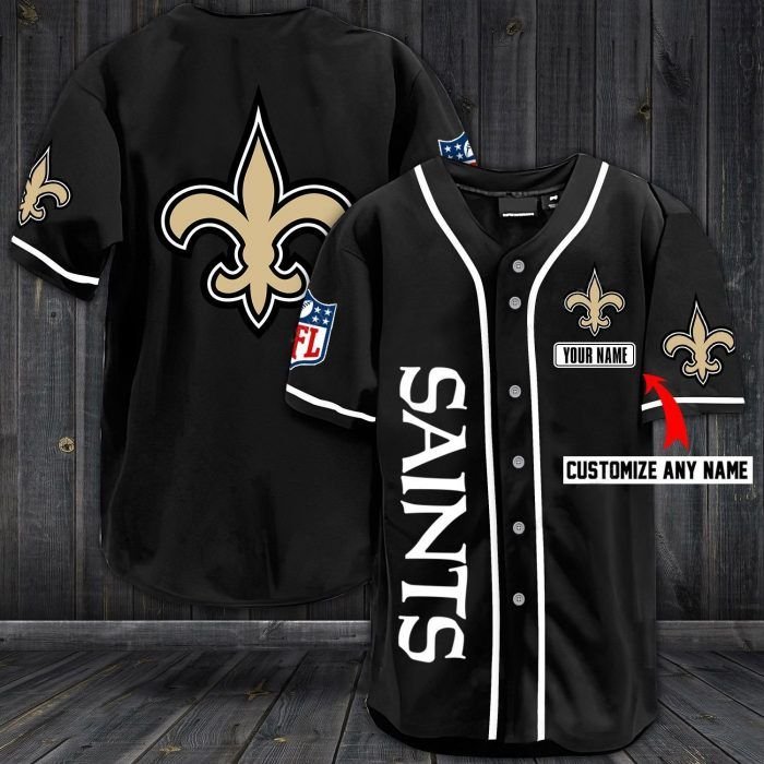 Nfl New Orleans Saints Custom Name Baseball Jersey Shirt Nfl New Orleans Saints Custom Name Baseball Jersey Shirt