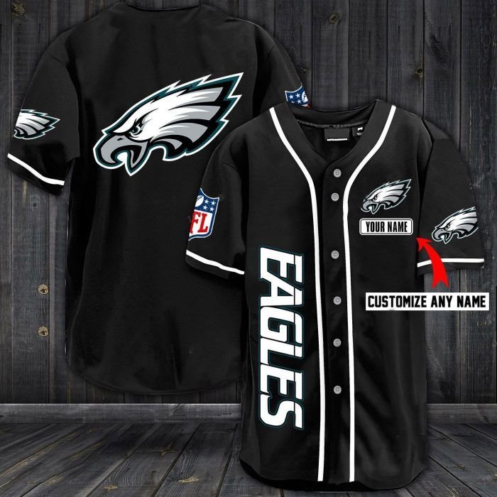 Nfl Philadenphia Eagles Custom Name Baseball Jersey Shirt Nfl Philadenphia Eagles Custom Name Baseball Jersey Shirt
