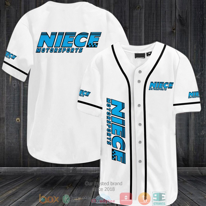 Niece Motorsports White Baseball Jersey Niece Motorsports White Baseball Jersey