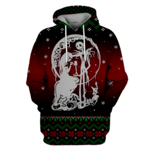 Nightmare Before Christmas Jack Skellington And Sally Knitting Art 3D Printed Hoodie/Zipper Hoodie - e7f2b435eece
