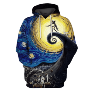 Nightmare Before Christmas Starry Night Art 3D Printed Hoodie/Zipper Hoodie - 78beddacb9a2
