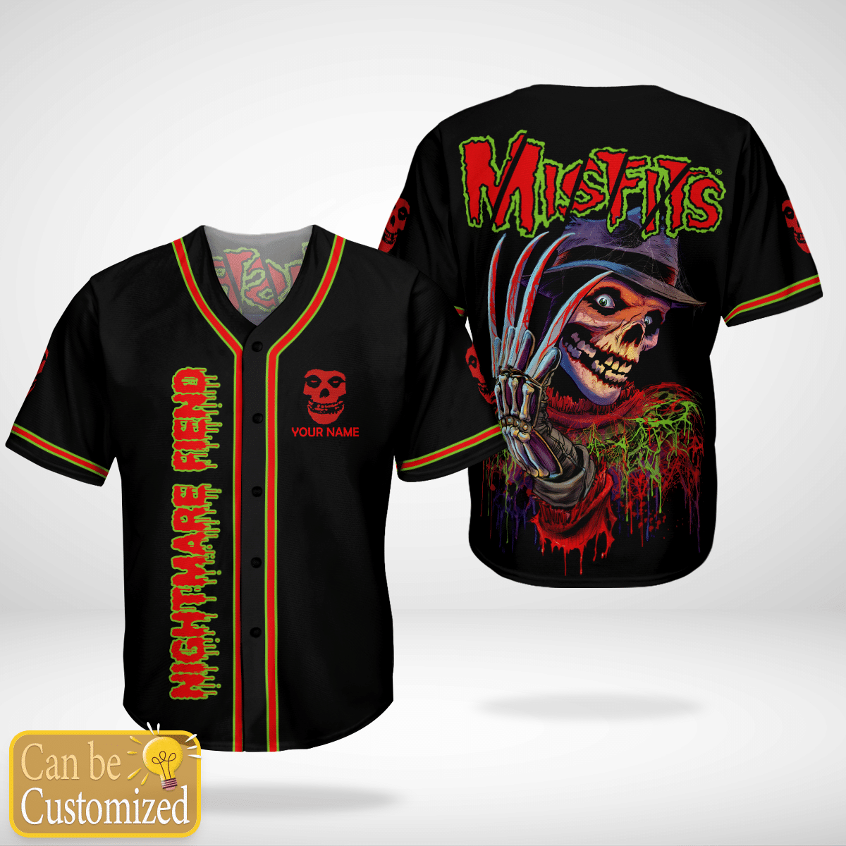Nightmare Fiend Misfits Custom Name Baseball Jersey Shirt Nightmare Fiend Misfits Custom Name Baseball Jersey Shirt