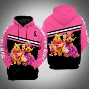 No One Fight Alone Winnie The Pooh Eeyore Tigger Br East Cancer Pullover And Zip Pered Hoodies Custom 3d Graphic Printed 3d Hoodie All Over Print Hoodie For Men For Women - ada8011f3ef6