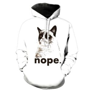 Nope Cat 3D Hoodie For Men Women All Over 3D Printed Hoodie - 02dc9995edab