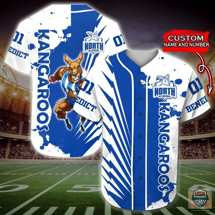 North Melbourne Kangaroos Afl Personalized Baseball Jersey Shirt North Melbourne Kangaroos Afl Personalized Baseball Jersey Shirt