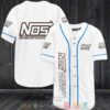 Nos Energy Drinks White Baseball Jersey