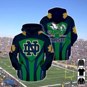 Notre Dame Fighting Irish Mascot For Irish Fan Pullover And Zippered Hoodies Custom 3D Graphic Printed 3D Hoodie All Over Print Hoodie For Men For Women - 5579950cb2e1