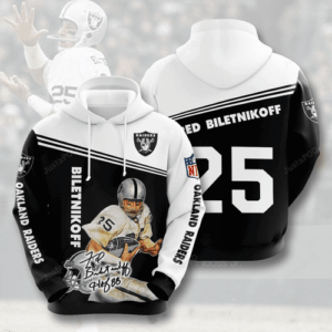 OAKLAND RAIDERS Fred Biletnikoff 3D Hoodie For Men For Women - c90a8cb07897