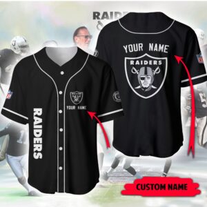 Oakland Las Vegas Raiders Custom Personalized Name Baseball Jersey
