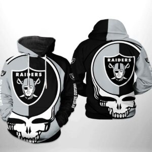 Oakland Raiders NFL Grateful Dead 3D Printed Hoodie/Zipper Hoodie - fcb4aff9478a