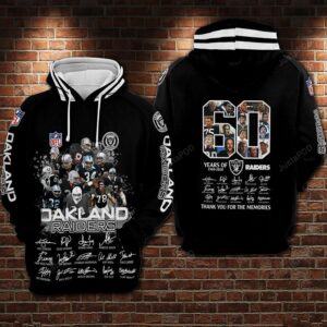 Oakland Raiders Nfl Football 60th Anniversary 3d Hoodie For Men For Women Oakland Raiders All Over Printed Hoodie. Oakland Raiders 3d Shirt - 39b9b0273f40