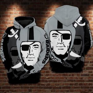Oakland Raiders Nfl Football Big Logo Gray 3d Hoodie For Men For Women Oakland Raiders All Over Printed Hoodie. Oakland Raiders 3d Full Printing Shirt - 7f51ef1d7d9d