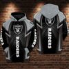 Oakland Raiders Nfl Football Black Gray 3d Hoodie For Men For Women Oakland Raiders All Over Printed Hoodie. Oakland Raiders 3d Shirt - cf3175b608a4